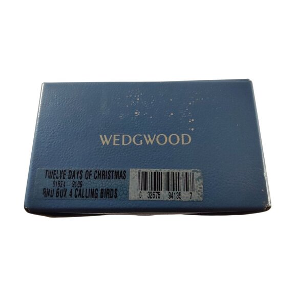 Wedgwood Twelve Days Of Christmas Porcelain Box "Four Collie Birds" W/Box-Flawed - Picture 3 of 13